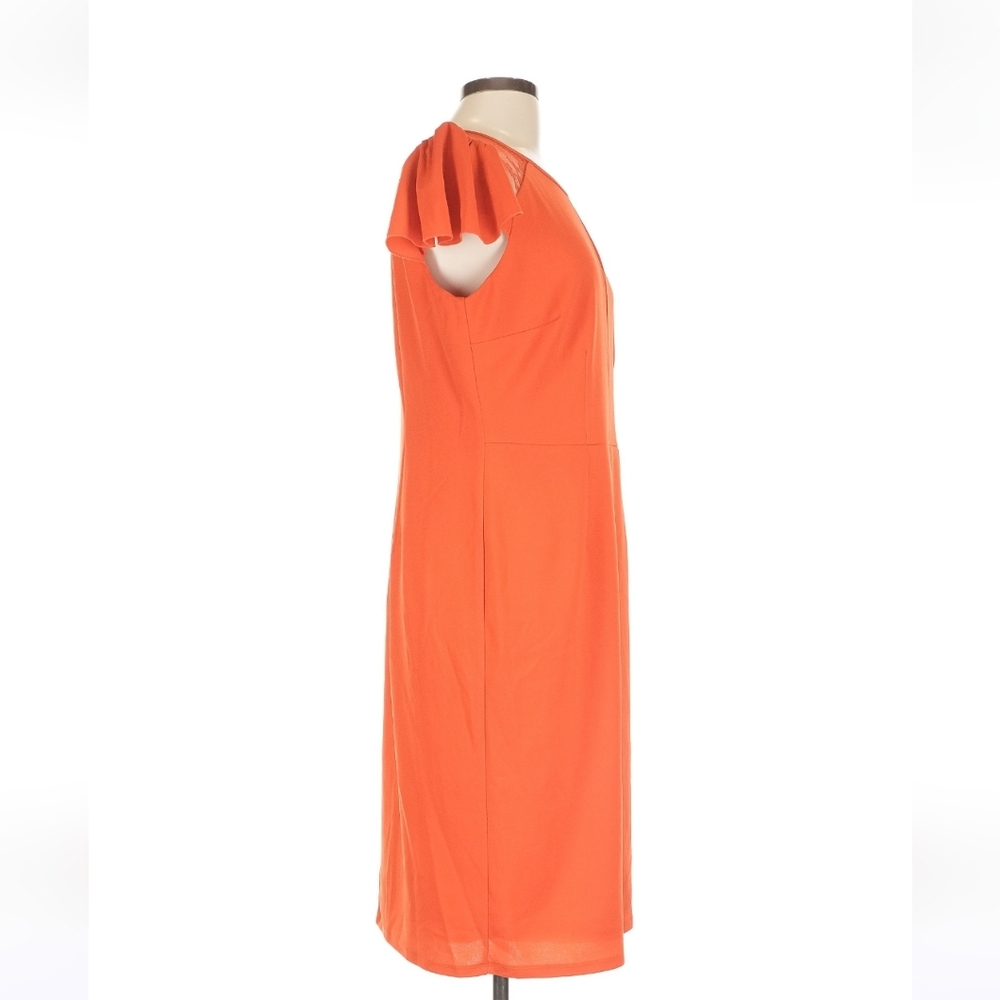 New York & Company Vibrant Orange Midi Dress, Orange, Size L - Picture 5 of 9